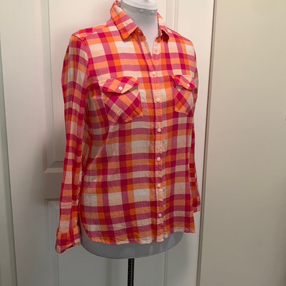 CARE-FREE PLAID SHIRT WITH CAMP SLEEVES